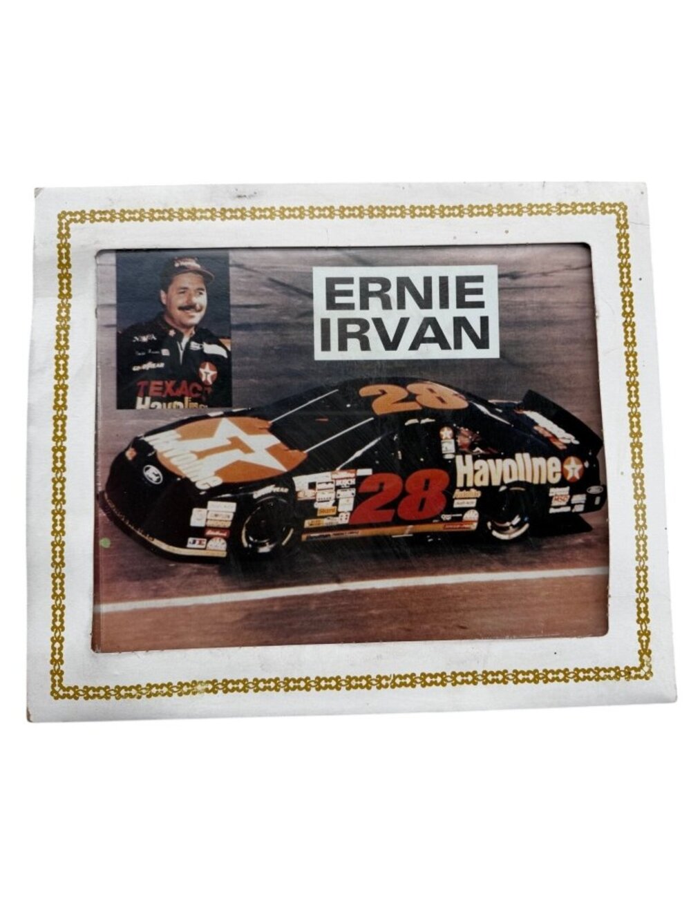VINTAGE NASCAR Ernie Irvan #28 Texaco Havoline Car Photo Print Size 8x10" (READ)